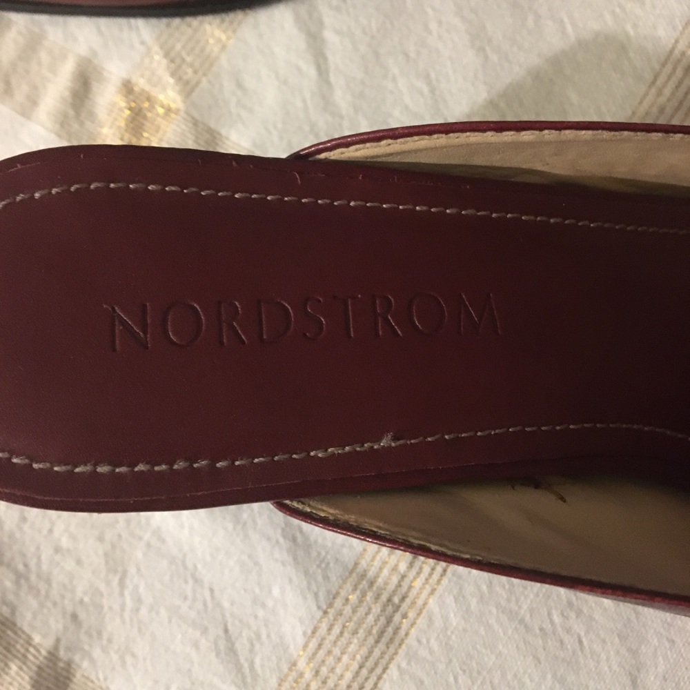 10M DEEP RED NORDSTROM LEATHER SHOES - Picture 4 of 9